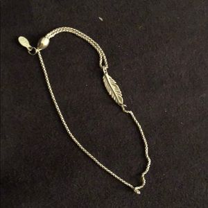 Alex and Ani Feather silver adjustable bracelet